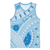 Bula Fiji Classic Masi Tapa Basketball Jersey Turquoise - Polynesian Pride