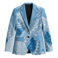 Bula Fiji Classic Masi Tapa Blazer Turquoise - Polynesian Pride