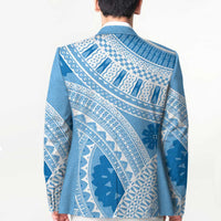 Bula Fiji Classic Masi Tapa Blazer Turquoise - Polynesian Pride