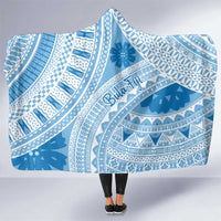 Bula Fiji Classic Masi Tapa Hooded Blanket Turquoise - Polynesian Pride