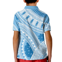 Bula Fiji Classic Masi Tapa Kid Polo Shirt Turquoise LT7 - Polynesian Pride