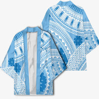 Bula Fiji Classic Masi Tapa Kimono Turquoise - Polynesian Pride