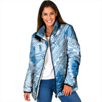 Bula Fiji Classic Masi Tapa Padded Jacket Turquoise - Polynesian Pride