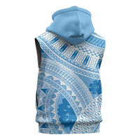 Bula Fiji Classic Masi Tapa Sleeveless Zip Hoodie Turquoise LT7 - Polynesian Pride