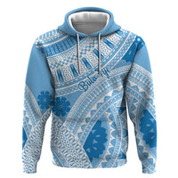 Bula Fiji Classic Masi Tapa Zip Hoodie Turquoise - Polynesian Pride