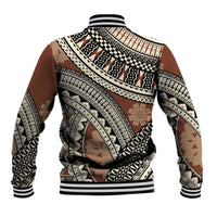 Bula Fiji Classic Masi Tapa Baseball Jacket Vintage Brown - Polynesian Pride