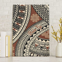 Bula Fiji Classic Masi Tapa Canvas Wall Art Vintage Brown - Polynesian Pride