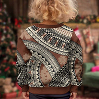 Bula Fiji Classic Masi Tapa Kid Ugly Christmas Sweater Vintage Brown - Polynesian Pride
