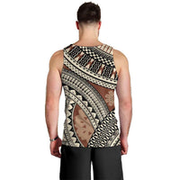 Bula Fiji Classic Masi Tapa Men Tank Top Vintage Brown - Polynesian Pride