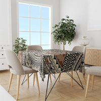 Bula Fiji Classic Masi Tapa Tablecloth Vintage Brown - Polynesian Pride