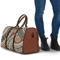 Bula Fiji Classic Masi Tapa Travel Bag Vintage Brown LT7 - Polynesian Pride