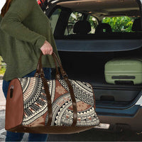 Bula Fiji Classic Masi Tapa Travel Bag Vintage Brown LT7 - Polynesian Pride