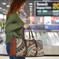 Bula Fiji Classic Masi Tapa Travel Bag Vintage Brown LT7 - Polynesian Pride