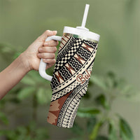Bula Fiji Classic Masi Tapa Tumbler With Handle Vintage Brown LT7 - Polynesian Pride