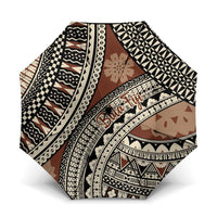 Bula Fiji Classic Masi Tapa Umbrella Vintage Brown LT7 One Size Folded 11.42 inch Opened Diameter 37.4 inch Brown - Polynesian Pride