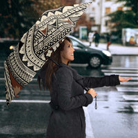 Bula Fiji Classic Masi Tapa Umbrella Vintage Brown LT7 - Polynesian Pride