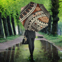 Bula Fiji Classic Masi Tapa Umbrella Vintage Brown LT7 - Polynesian Pride