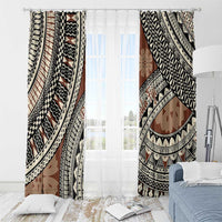 Bula Fiji Classic Masi Tapa Window Curtain Vintage Brown - Polynesian Pride