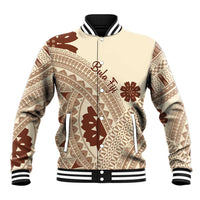 Bula Fiji Classic Masi Tapa Baseball Jacket Vintage Beige LT7 Unisex Beige - Polynesian Pride