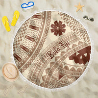 Bula Fiji Classic Masi Tapa Beach Blanket Vintage Beige LT7 One Size 150cm Beige - Polynesian Pride