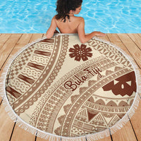 Bula Fiji Classic Masi Tapa Beach Blanket Vintage Beige LT7 - Polynesian Pride