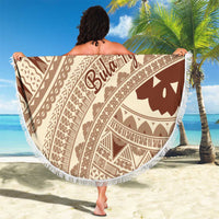 Bula Fiji Classic Masi Tapa Beach Blanket Vintage Beige LT7 - Polynesian Pride
