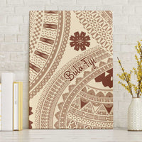 Bula Fiji Classic Masi Tapa Canvas Wall Art Vintage Beige LT7 Without Frame Beige - Polynesian Pride