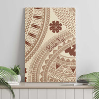 Bula Fiji Classic Masi Tapa Canvas Wall Art Vintage Beige LT7 - Polynesian Pride
