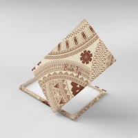 Bula Fiji Classic Masi Tapa Canvas Wall Art Vintage Beige LT7 With Frame Beige - Polynesian Pride