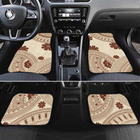 Bula Fiji Classic Masi Tapa Car Mats Vintage Beige LT7 Set 4pcs Beige - Polynesian Pride