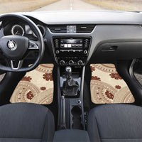 Bula Fiji Classic Masi Tapa Car Mats Vintage Beige LT7 Set 2pcs - Front Beige - Polynesian Pride