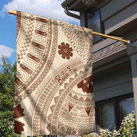 Bula Fiji Classic Masi Tapa Garden Flag Vintage Beige - Polynesian Pride