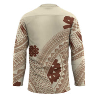 Bula Fiji Classic Masi Tapa Hockey Jersey Vintage Beige LT7 - Polynesian Pride