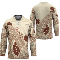 Bula Fiji Classic Masi Tapa Hockey Jersey Vintage Beige LT7 - Polynesian Pride