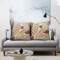 Bula Fiji Classic Masi Tapa Pillow Cover Vintage Beige - Polynesian Pride