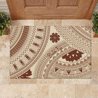 Bula Fiji Classic Masi Tapa Rubber Doormat Vintage Beige LT7 Beige - Polynesian Pride