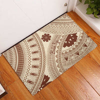 Bula Fiji Classic Masi Tapa Rubber Doormat Vintage Beige LT7 - Polynesian Pride