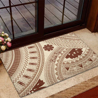 Bula Fiji Classic Masi Tapa Rubber Doormat Vintage Beige LT7 - Polynesian Pride