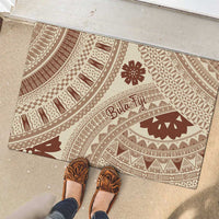 Bula Fiji Classic Masi Tapa Rubber Doormat Vintage Beige LT7 - Polynesian Pride