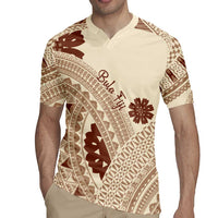 Bula Fiji Classic Masi Tapa Rugby Jersey Vintage Beige LT7 - Polynesian Pride