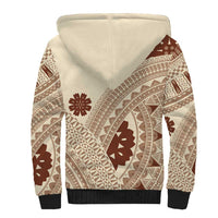 Bula Fiji Classic Masi Tapa Sherpa Hoodie Vintage Beige LT7 - Polynesian Pride