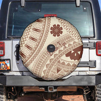 Bula Fiji Classic Masi Tapa Spare Tire Cover Vintage Beige LT7 Beige - Polynesian Pride