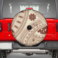 Bula Fiji Classic Masi Tapa Spare Tire Cover Vintage Beige LT7 - Polynesian Pride
