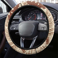 Bula Fiji Classic Masi Tapa Steering Wheel Cover Vintage Beige LT7 - Polynesian Pride