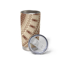 Bula Fiji Classic Masi Tapa Tumbler Cup Vintage Beige - Polynesian Pride