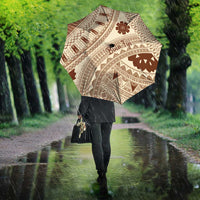 Bula Fiji Classic Masi Tapa Umbrella Vintage Beige - Polynesian Pride