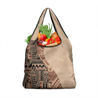 Bula Fiji Grocery Bag Tribal Masi Tapa - Beige
