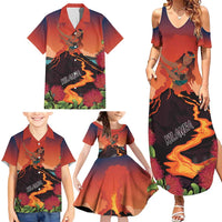 Hawaii Kilauea Volcano Family Matching Summer Maxi Dress and Hawaiian Shirt Pele Goddess