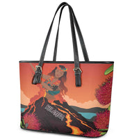 Hawaii Kilauea Volcano Leather Tote Bag Pele Goddess LT7 - Polynesian Pride