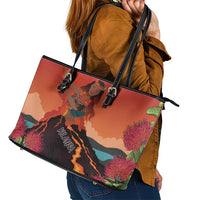 Hawaii Kilauea Volcano Leather Tote Bag Pele Goddess LT7 - Polynesian Pride